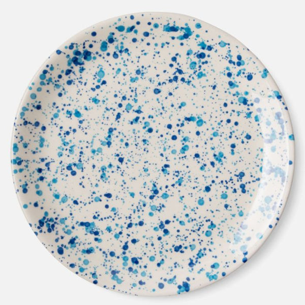 Blue Pheasant Sconset Mixed Blue Spongeware Salad Plate, Pack/4