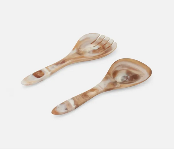 Blue Pheasant Laney Swirled 2-Piece Serving Set - Brown