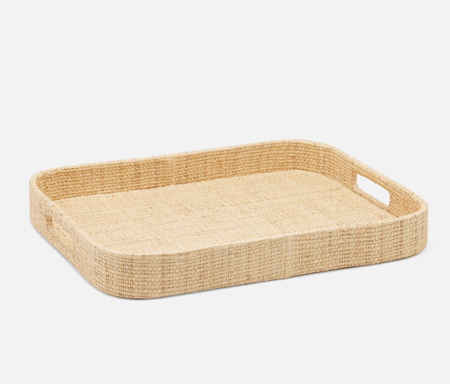 Blue Pheasant Barth Natural Tray Rectangular Raffia