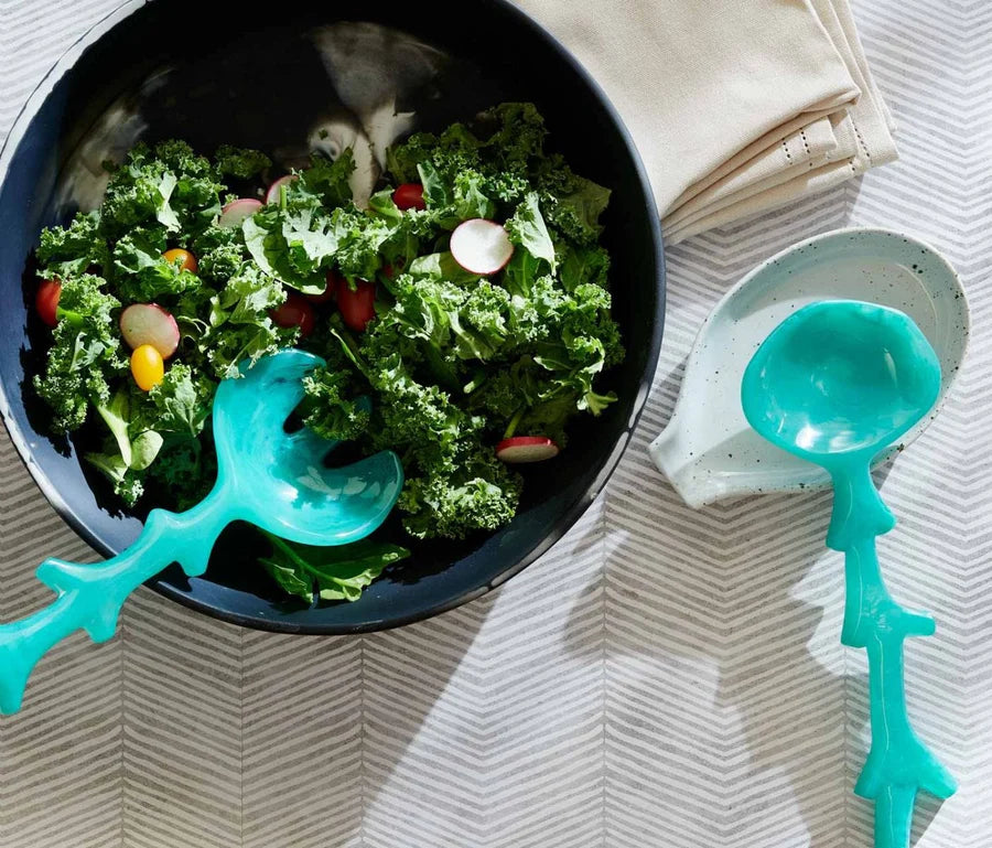 Blue Pheasant Celina 2-Piece Serving Set - Turquoise