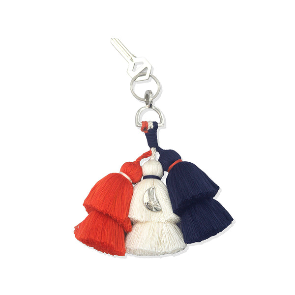 Pais Textil Orange, White and Navy Keychain