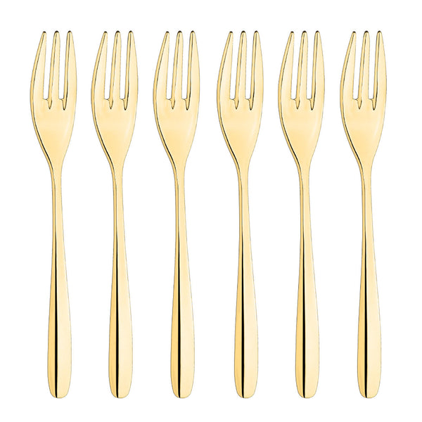 Inoxriv Novecento Gold 6-Piece Dessert Fork Set