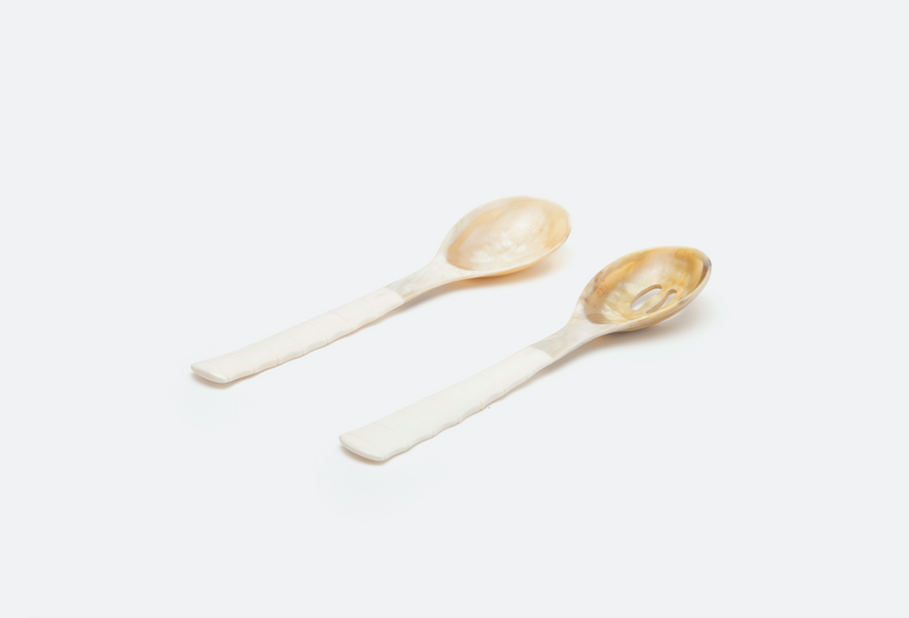 Blue Pheasant Halette Natural 2-Piece Serving Spoon Set