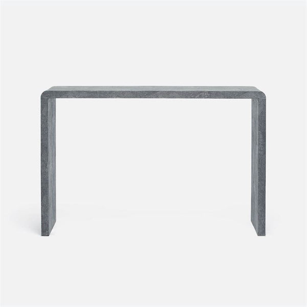 Made Goods Harlow Narrow Console - Cool Gray Realistic Faux Shagreen