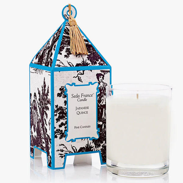 Japanese Quince Toile Pagoda Candle