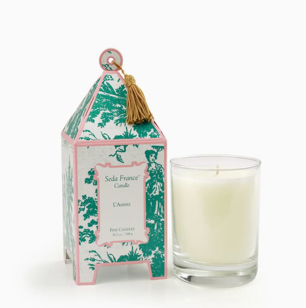 L'ambre Classic Toile Pagoda Box Candle