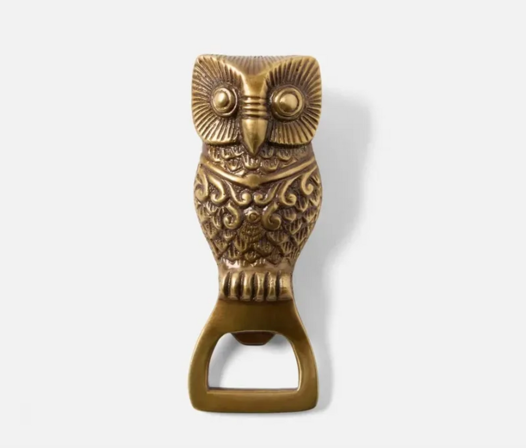 Blue Pheasant Archibald Antique Brass Owl Bottle Opener