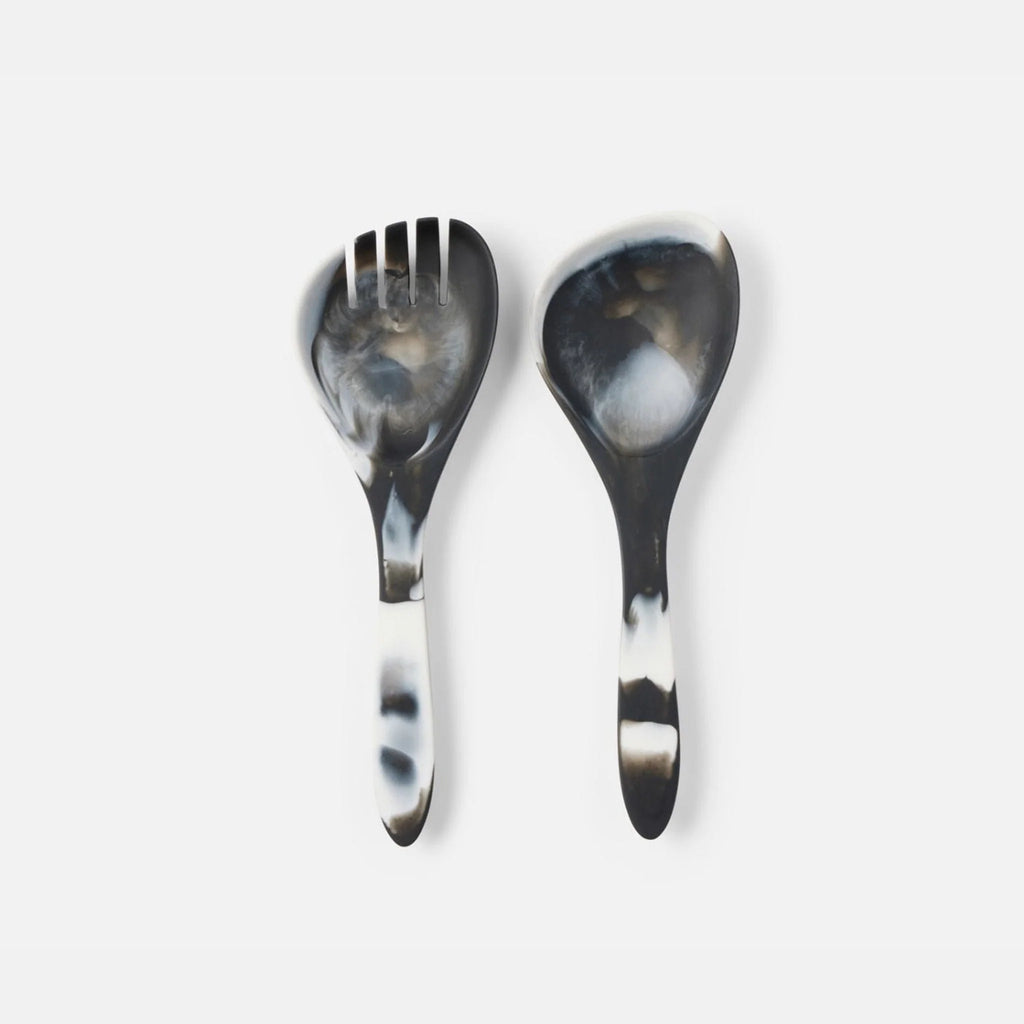 Blue Pheasant Laney Swirled 2-piece Serving Set - Black