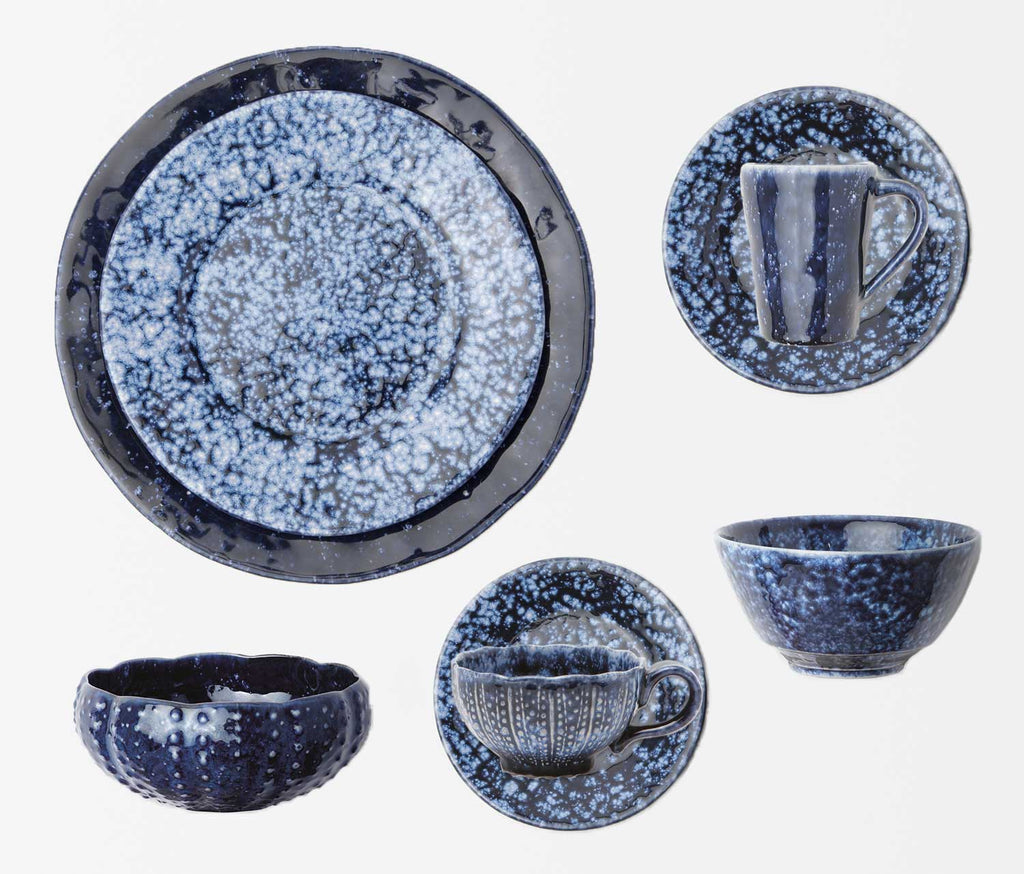 Blue Pheasant Isla Spotted Navy Pasta/Soup Bowl (Pack of 4)