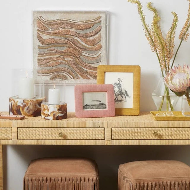 Halle Silken Abaca Picture Frame - Vintage Rose