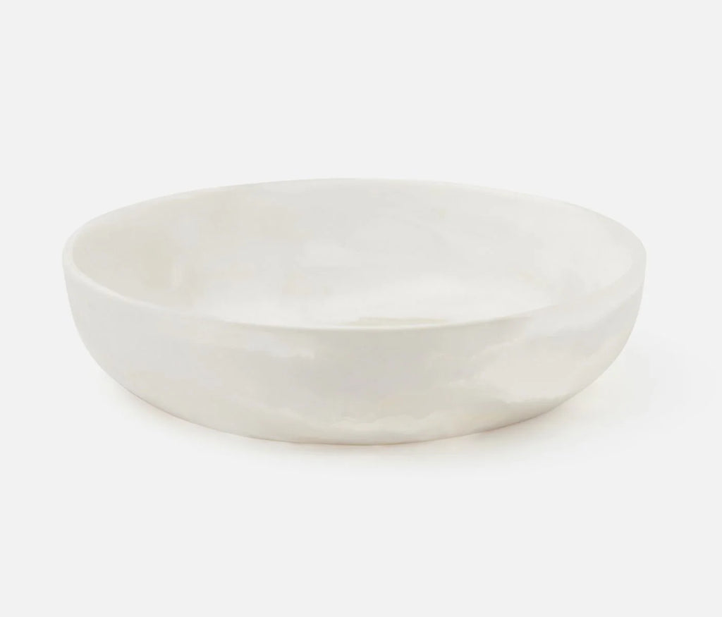 Blue Pheasant Hugo Swirled Serving Bowl - White