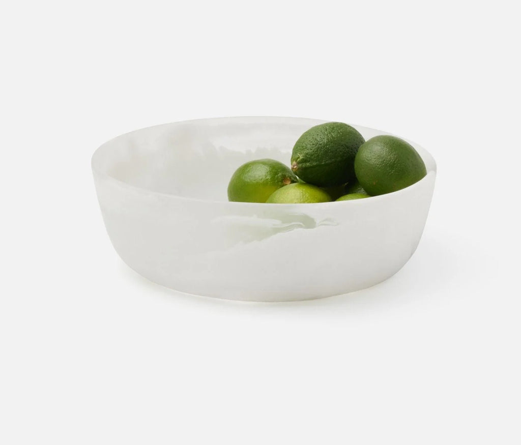 Blue Pheasant Hugo Swirled Serving Bowl - White