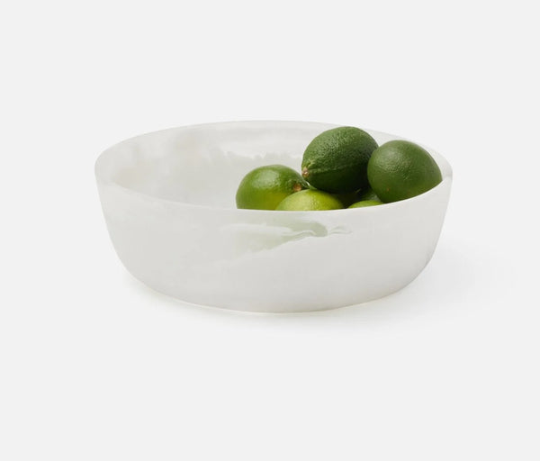 Blue Pheasant Hugo Swirled Serving Bowl - White