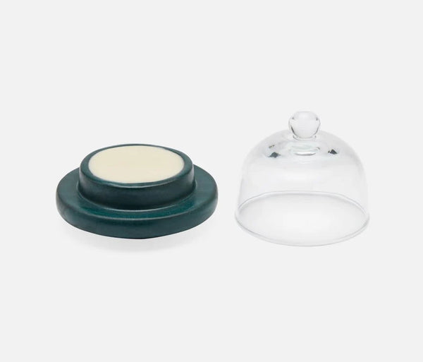 Blue Pheasant Marcus Round Butter Dish, Set of 2 - Teal