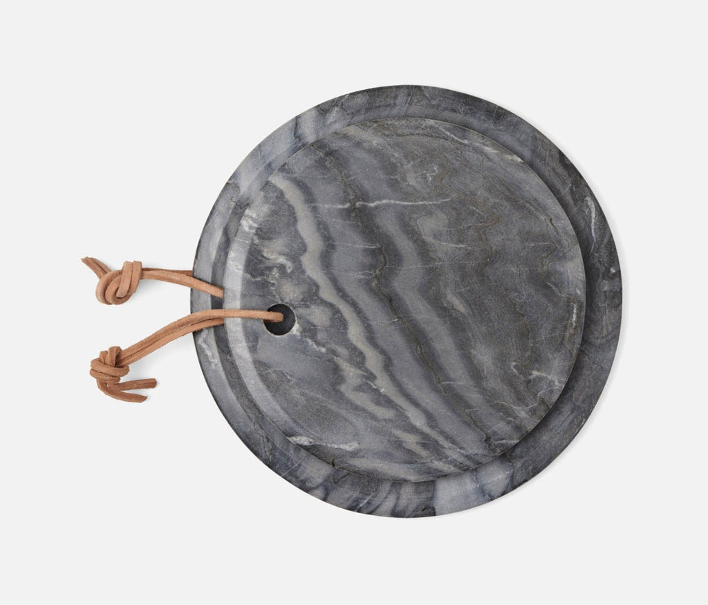 Blue Pheasant Viola Gray Marble Round Serving Boards (SET of 2)