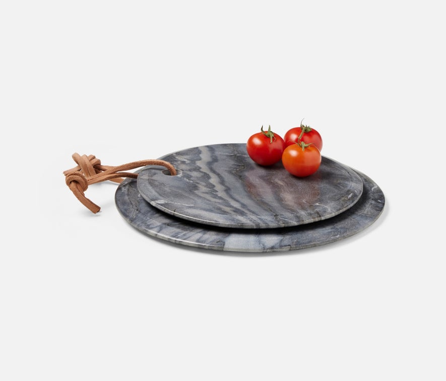 Blue Pheasant Viola Gray Marble Round Serving Boards (SET of 2)