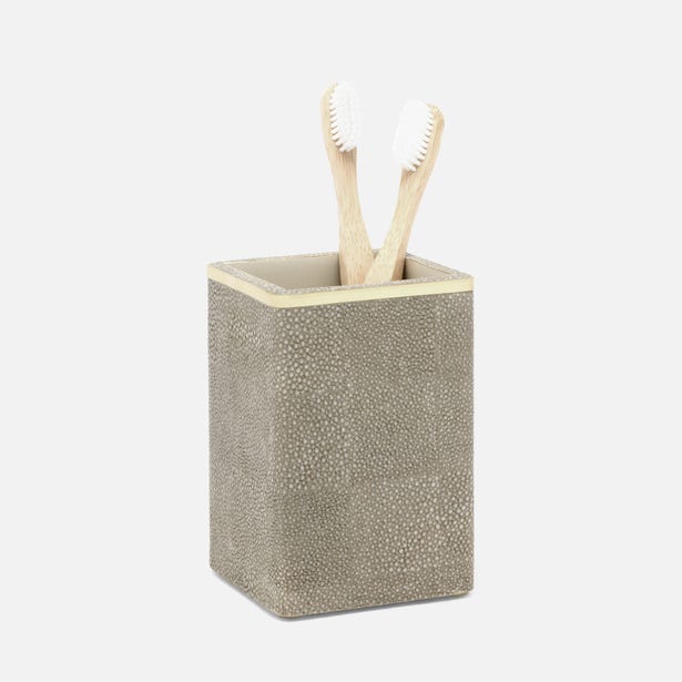 Pigeon and Poodle Bradford Sand/Gold Square Straight Brush Holder