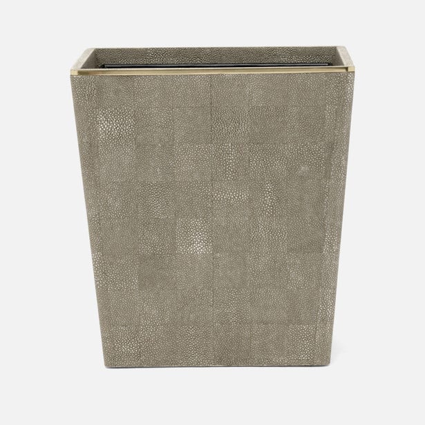 Pigeon and Poodle Bradford Sand/Gold Square Tapered Wastebasket