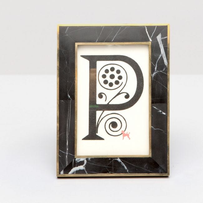 Pigeon and Poodle Thun Frame Nero Marble / Brass Metal