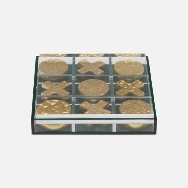Pigeon and Poodle Alzey Clear/Green Tic Tac Toe Acrylic Set