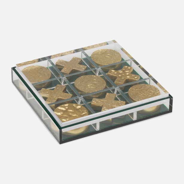 Pigeon and Poodle Alzey Clear/Green Tic Tac Toe Acrylic Set