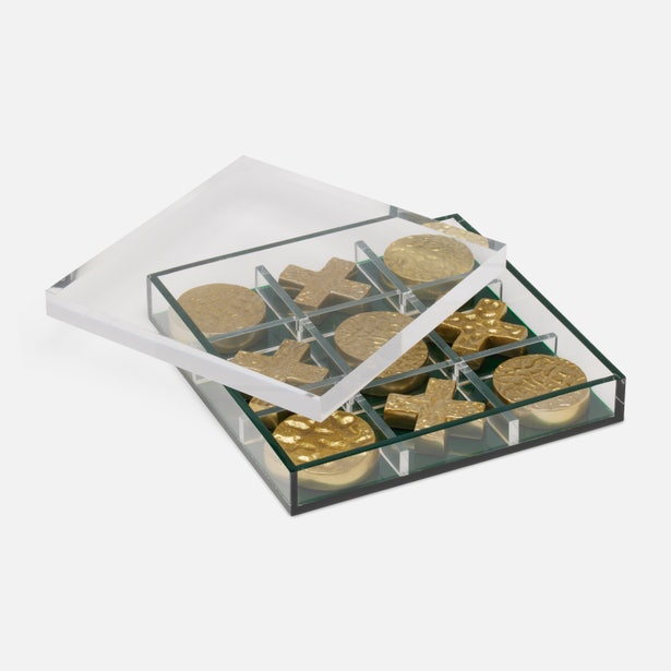 Pigeon and Poodle Alzey Clear/Green Tic Tac Toe Acrylic Set