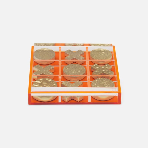 Pigeon and Poodle Alzey Clear/Green Tic Tac Toe Acrylic Set