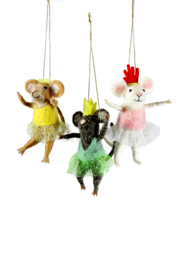 Cody Foster Felt Ballerina Mice Assortment Ornament