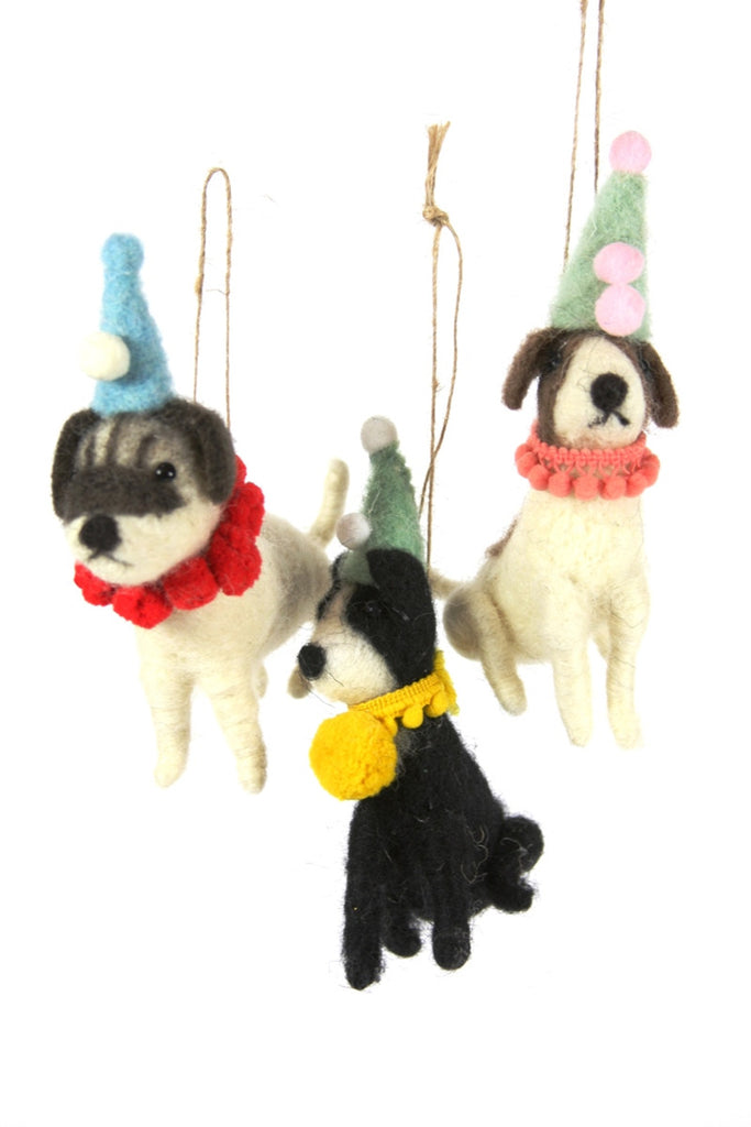 Cody Foster Felt Party Dog Assortment Ornament