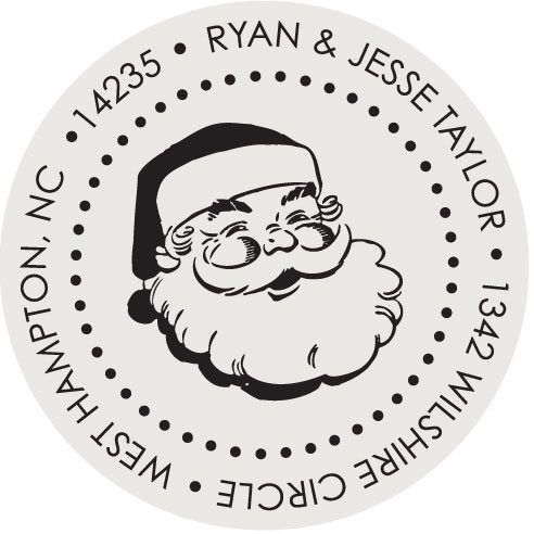 Santa Claus Round Holiday Stamp