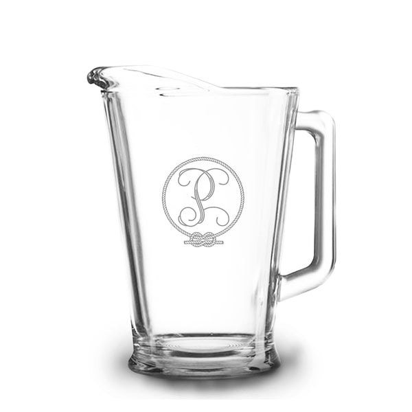 Rope 60 oz Etched Glass Pitcher