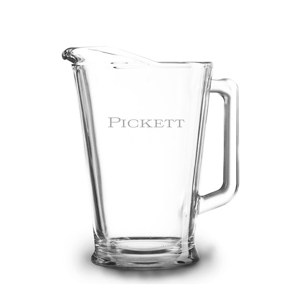 Full Name 60 oz Etched Glass Pitcher