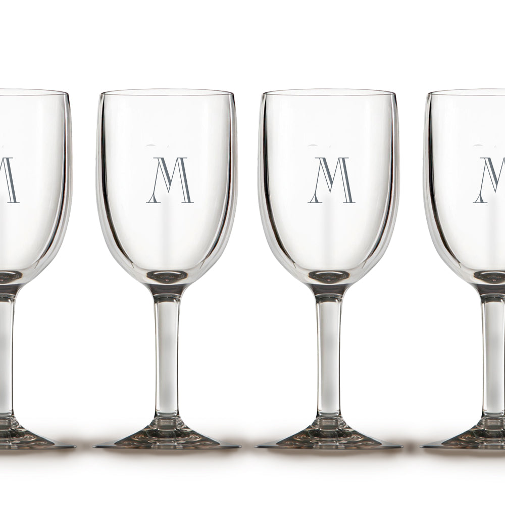 Etched Glass Initial Stemware