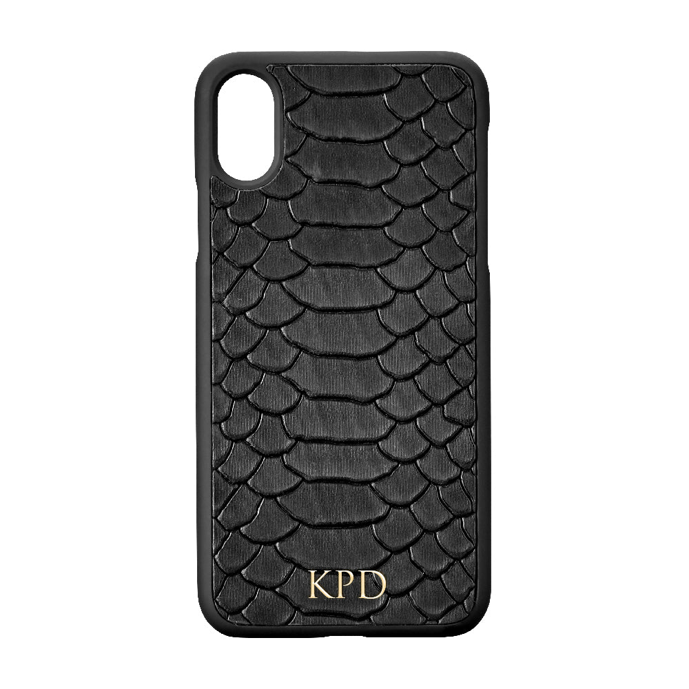 Black Python Leather iPhone Case – Davis Designs