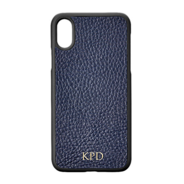 Blue Pebble Leather iPhone Case