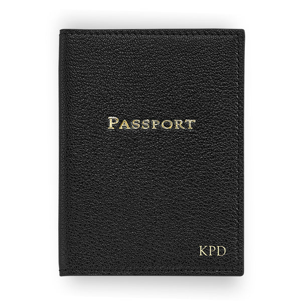 Black Leather Passport Cover