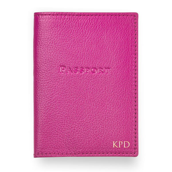 Pink Leather Passport Cover