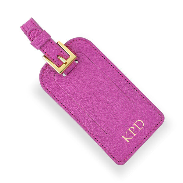 Orchid Leather Luggage Tag