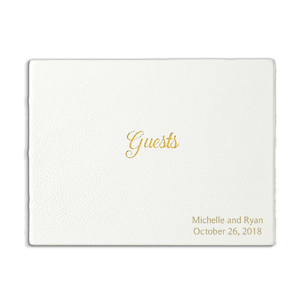 White Leather Guest Book