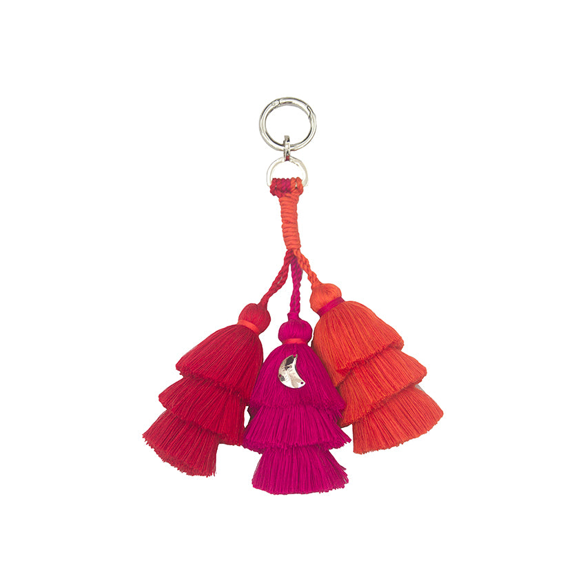 Pais Textil Orange, Pink and Red Bag Tassel