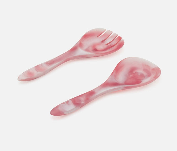 Blue Pheasant Laney Pink Swirled 2-Piece Serving Set