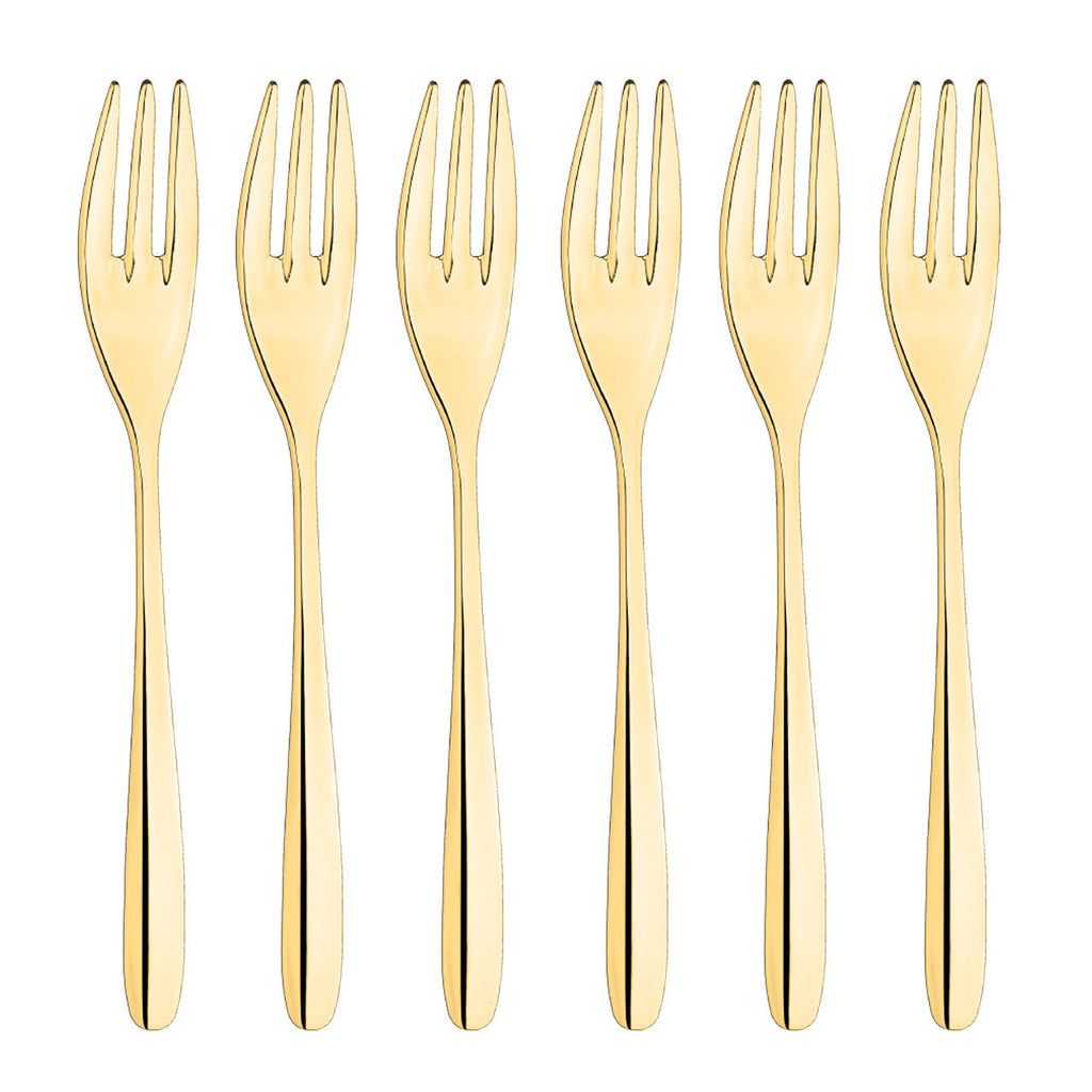 Inoxriv Novecento Gold 6-Piece Dessert Fork Set