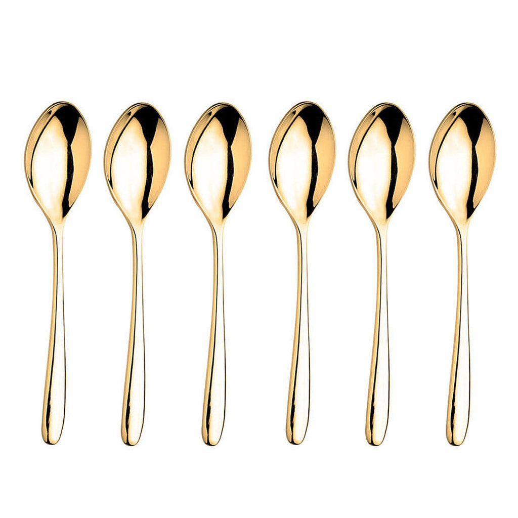 Inoxriv Novecento Gold 6-Piece Coffee Spoon Set