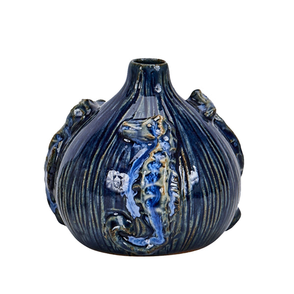 Continental Home Blue Seahorse Vase