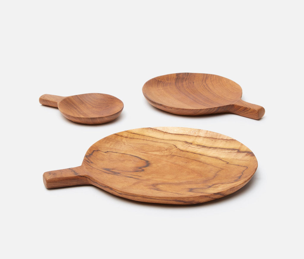 Blue Pheasant Chloe Natural Round Serving Platters