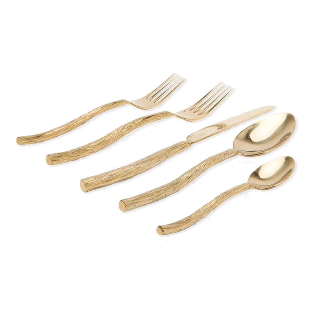 Blue Pheasant Danele Polished Gold Flatware Set