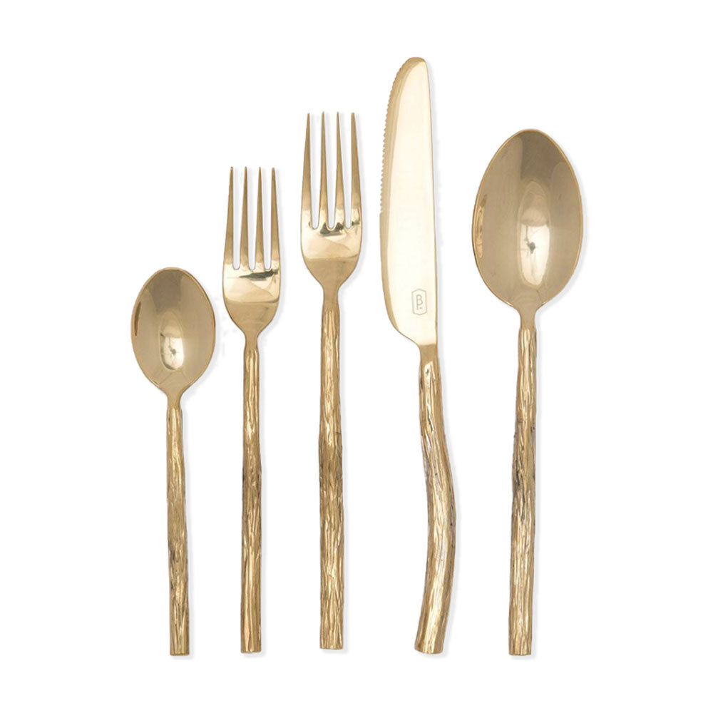 Blue Pheasant Danele Polished Gold Flatware Set