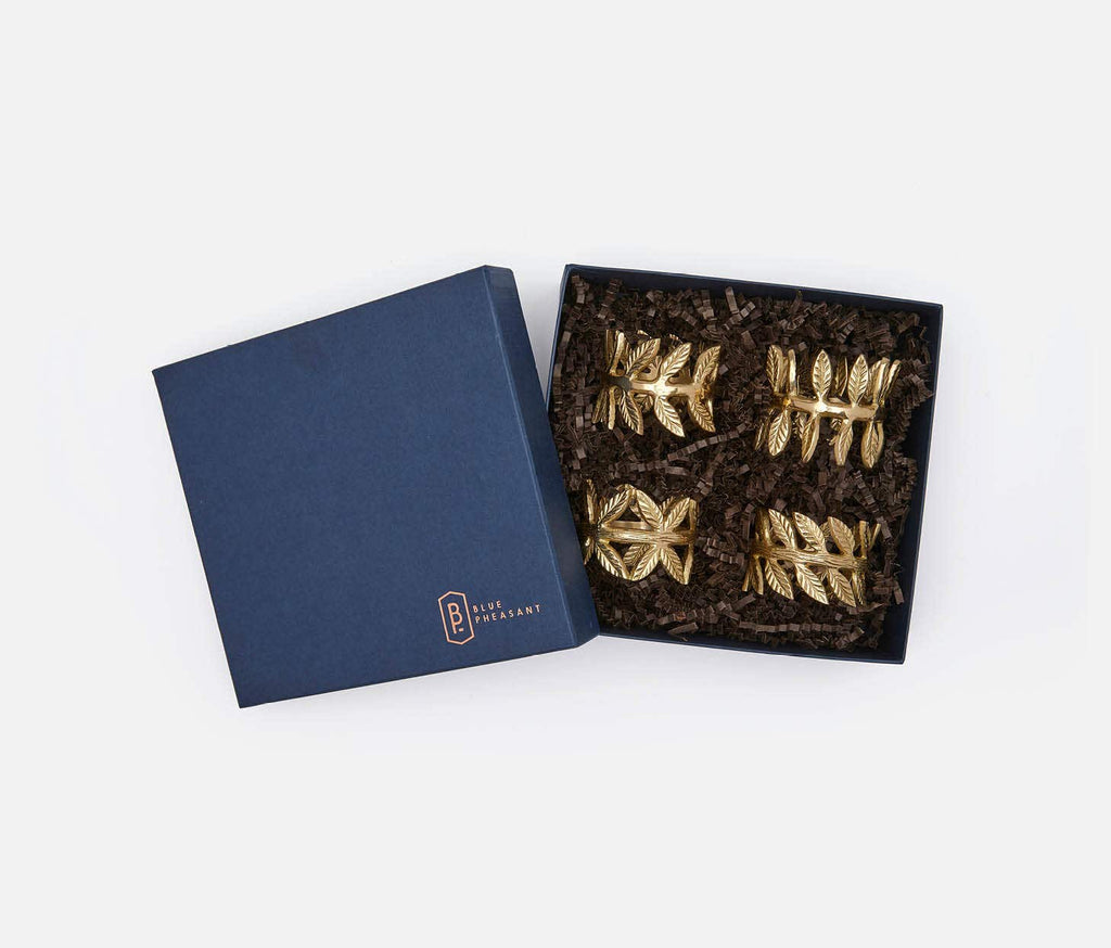Blue Pheasant Emma Napkin Rings - Boxed Set of 4