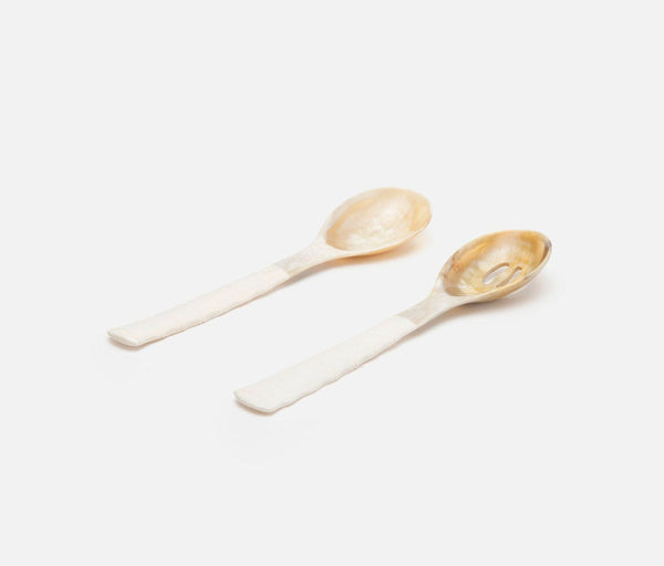 Blue Pheasant Halette Natural 2-Piece Serving Spoon Set