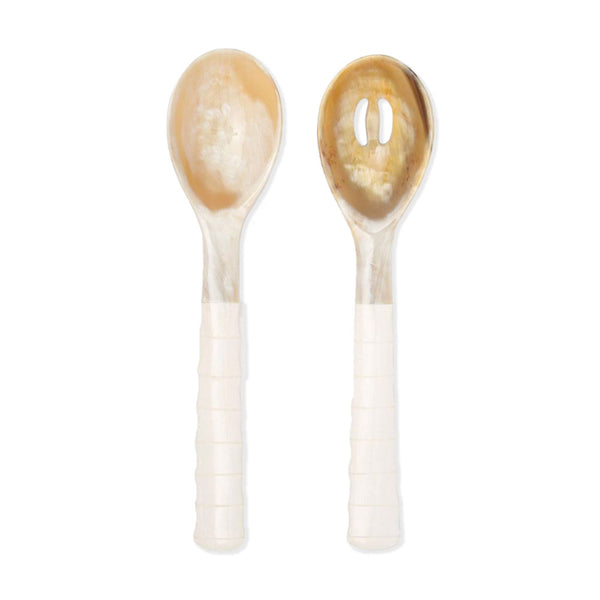 Blue Pheasant Halette Natural 2-Piece Serving Spoon Set